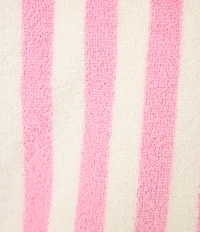 PJ Salvage Long Sleeve Shawl Collar #double;Vacay Mode#double; Embroidery Striped Terry Cloth Robe