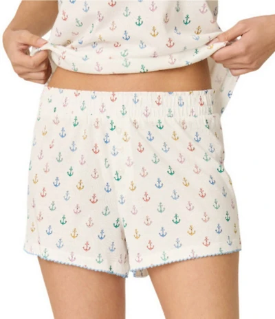 PJ Salvage Meet Me by the Sea Jersey Knit Anchor Print Coordinating Sleep Shorts