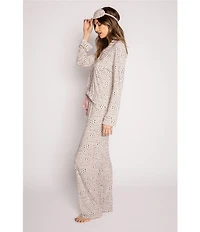 PJ Salvage Modal Basic Leopard Print Notch Collar Pajama Set