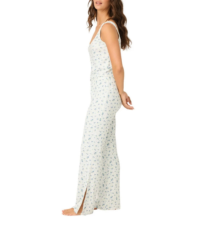 PJ Salvage More Amour Double Brushed Pointelle Knit Sleeveless Scoop Neck Long Lounge Sleep Set