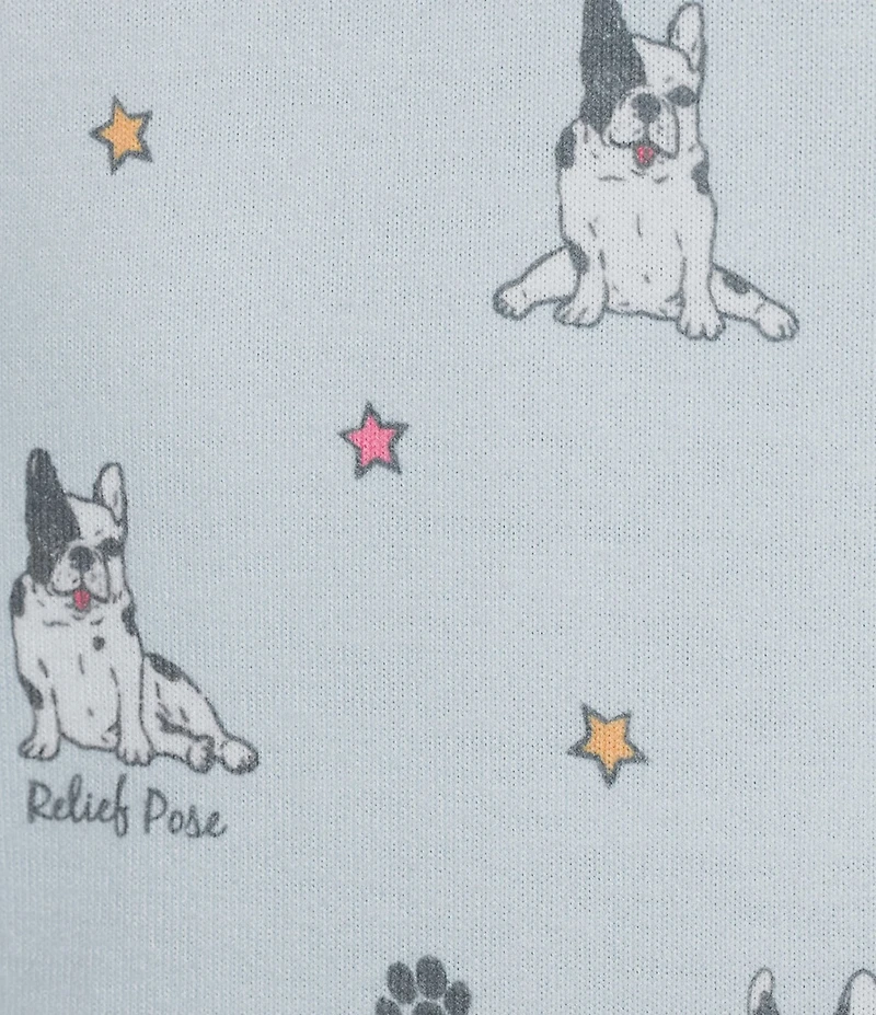 PJ Salvage Paws & Breathe Yoga Dogs Long Sleeve Crew Neck Coordinating Sleep Top