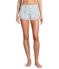 PJ Salvage Paws & Breathe Yoga Dogs Peachy Knit Drawstring Tie Coordinating Sleep Short