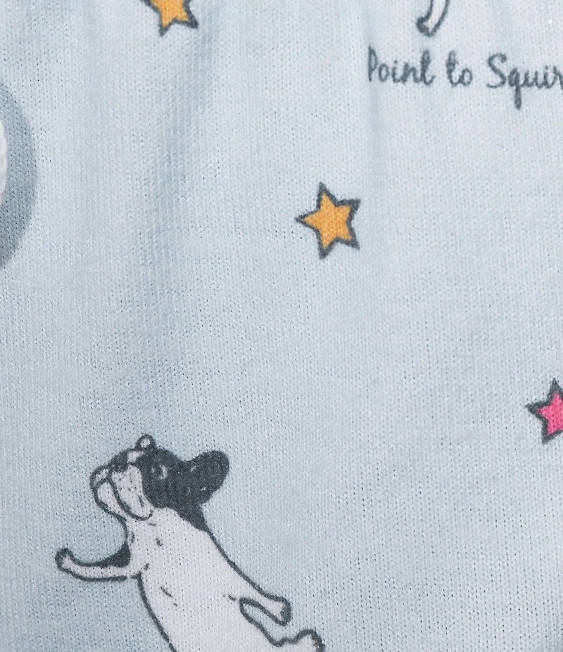 PJ Salvage Paws & Breathe Yoga Dogs Peachy Knit Drawstring Tie Coordinating Sleep Short