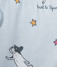 PJ Salvage Paws & Breathe Yoga Dogs Peachy Knit Drawstring Tie Coordinating Sleep Short