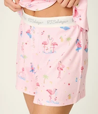 PJ Salvage Peachy Baby Waffle Sleeveless Scoop Neck Summer Flamingos Shorty Pajama Set