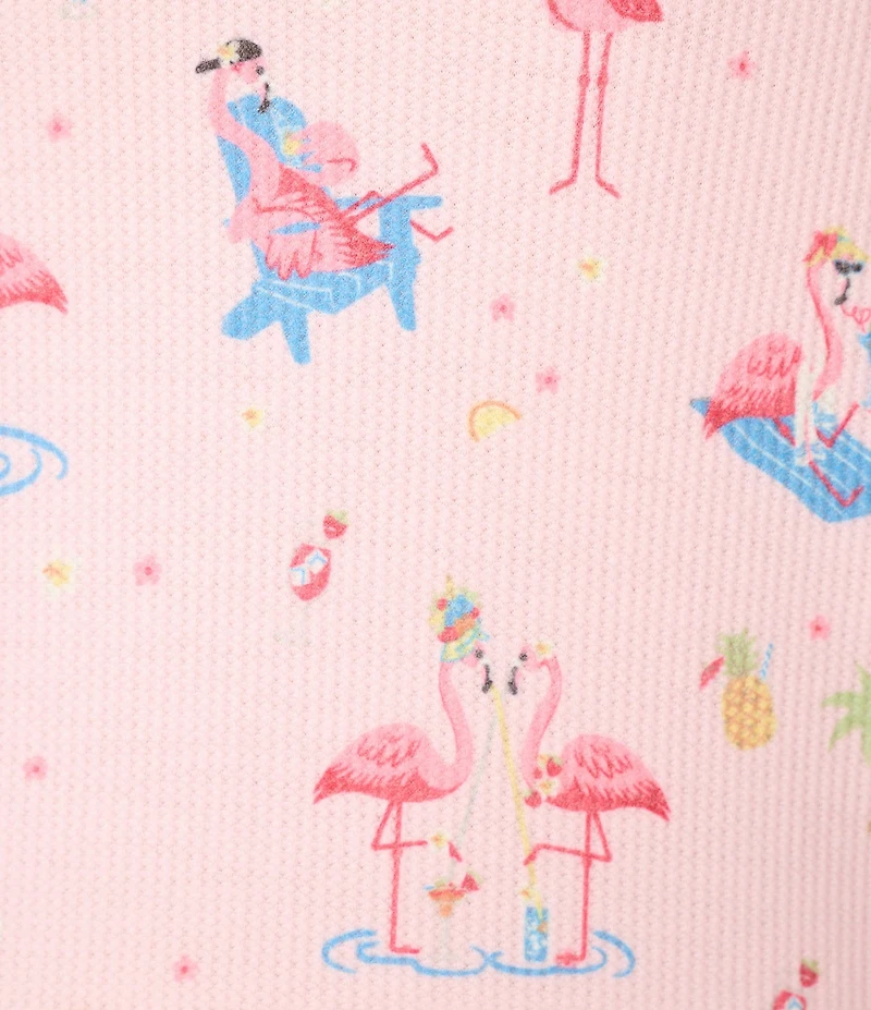 PJ Salvage Peachy Baby Waffle Sleeveless Scoop Neck Summer Flamingos Shorty Pajama Set