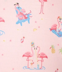 PJ Salvage Peachy Baby Waffle Sleeveless Scoop Neck Summer Flamingos Shorty Pajama Set