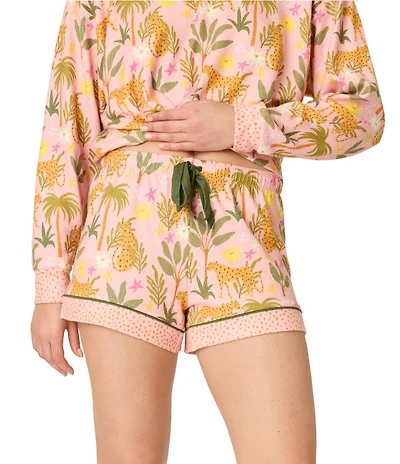 PJ Salvage Peachy Knit Jungle Print Coordinating Sleep Shorts