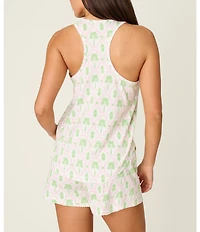 PJ Salvage Playful Prints Sleeveless Scoop Neck Jersey Knit Palm Print Coordinating Sleep Top