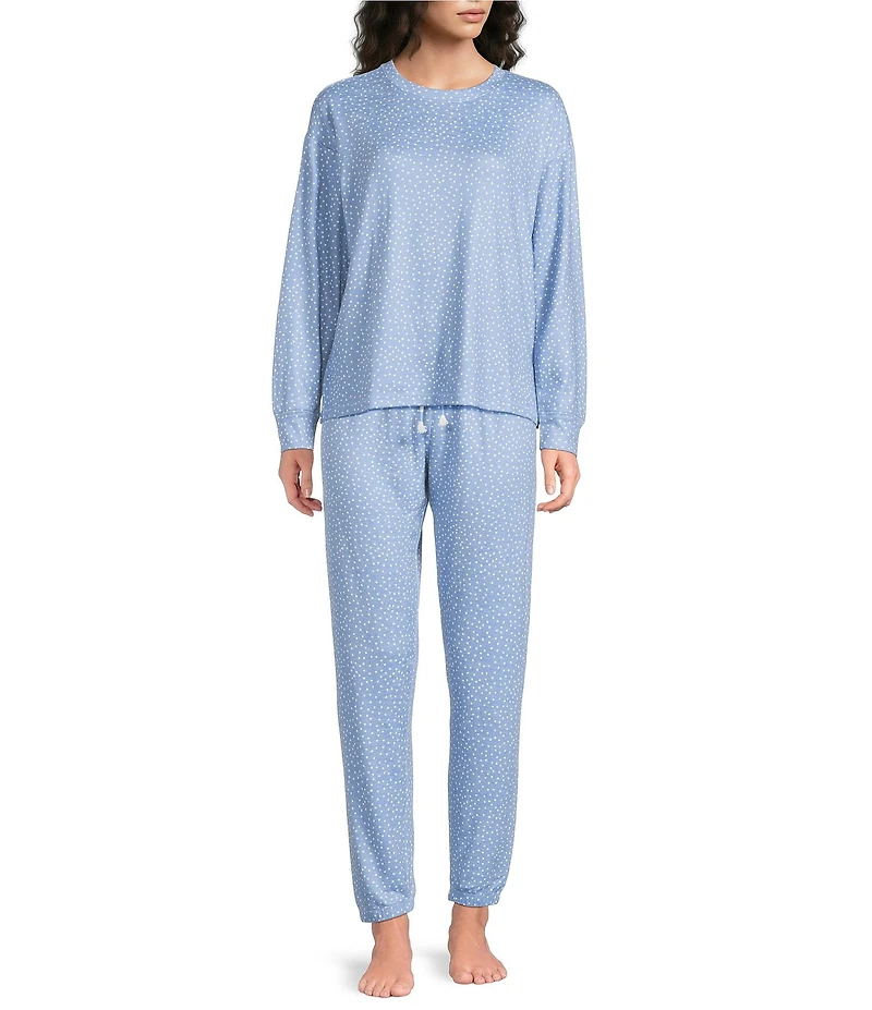 PJ Salvage Polka Dot Print Peachy Knit Coordinating Sleep Pants