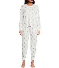 PJ Salvage Western Boot Print Peachy Knit Coordinating Sleep Pants