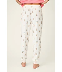 PJ Salvage Western Boot Print Peachy Knit Coordinating Sleep Pants