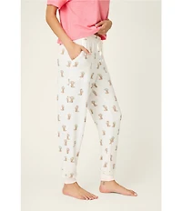 PJ Salvage Western Boot Print Peachy Knit Coordinating Sleep Pants