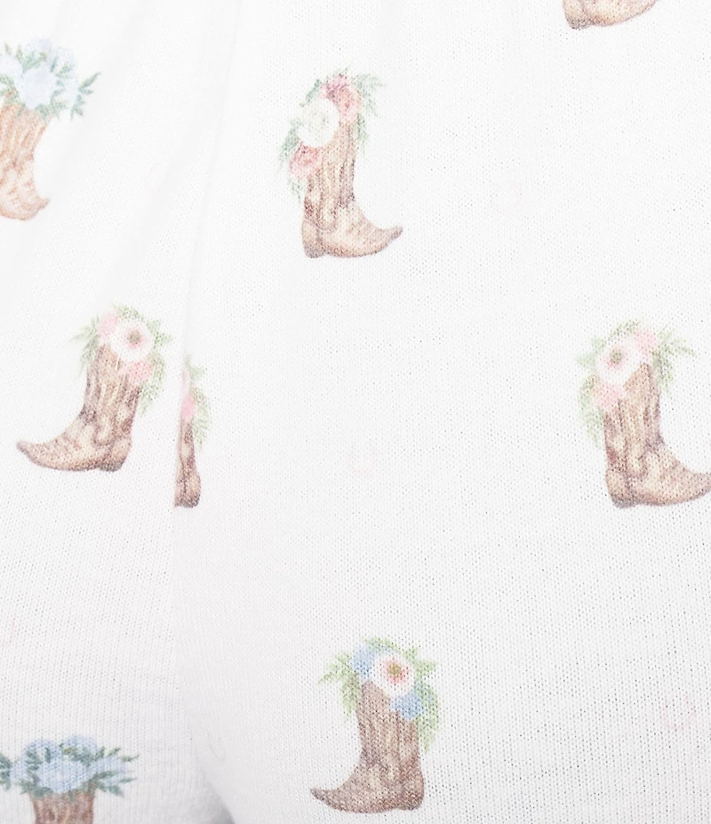 PJ Salvage Western Boot Print Peachy Knit Coordinating Sleep Pants
