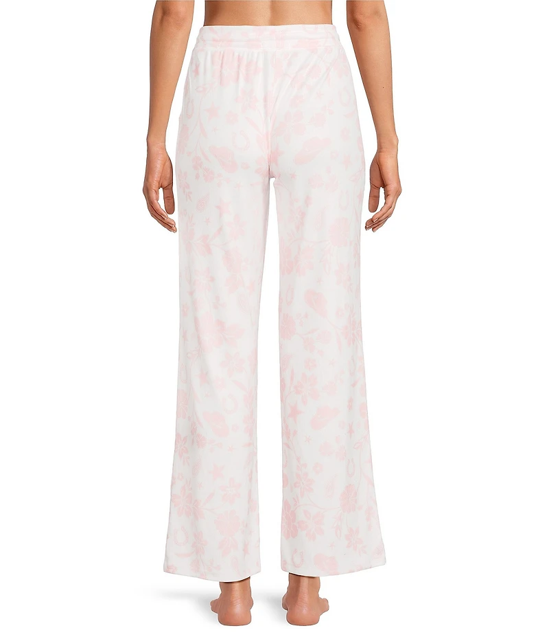 PJ Salvage Wild Flower Brushed Pointelle Drawstring Tie Coordinating Sleep Pant