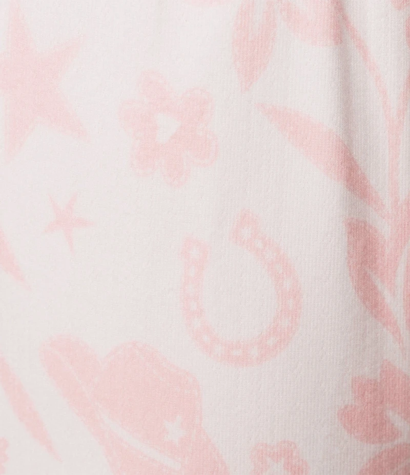 PJ Salvage Wild Flower Brushed Pointelle Drawstring Tie Coordinating Sleep Pant