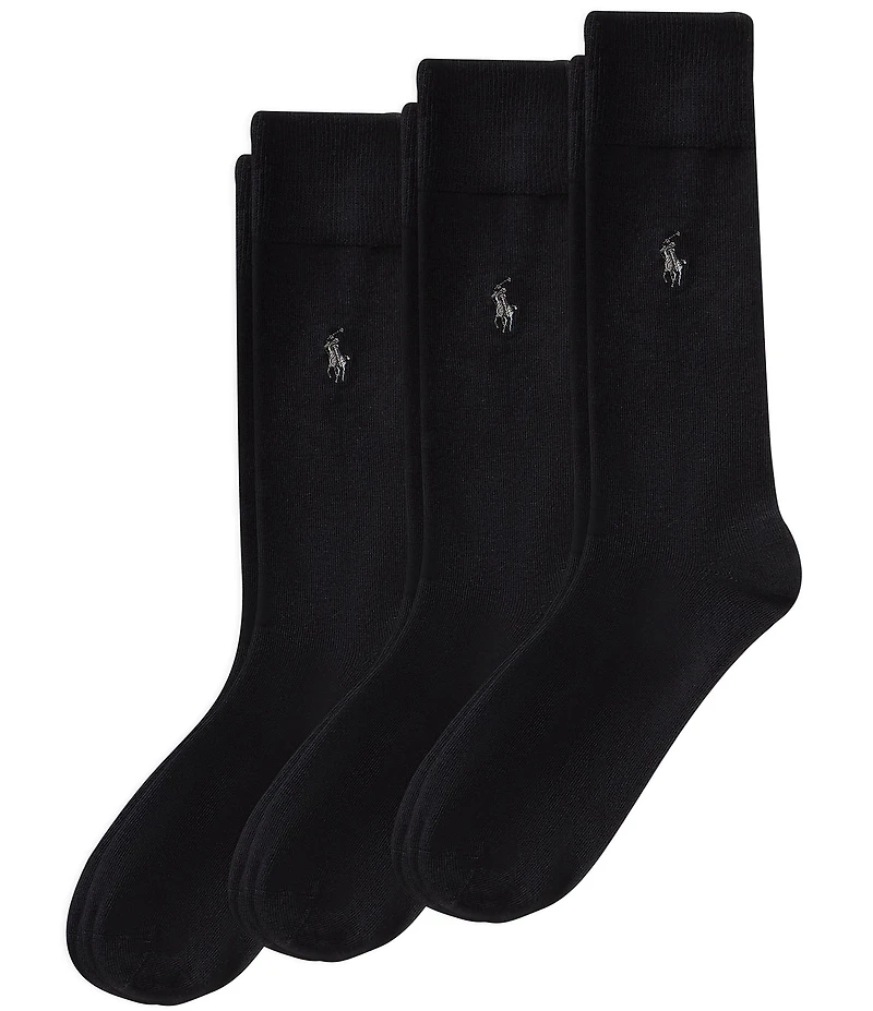 Polo Ralph Lauren Solid Dress Socks 3-Pack