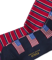 Polo Ralph Lauren Allover Flag 2-Pack Crew Socks