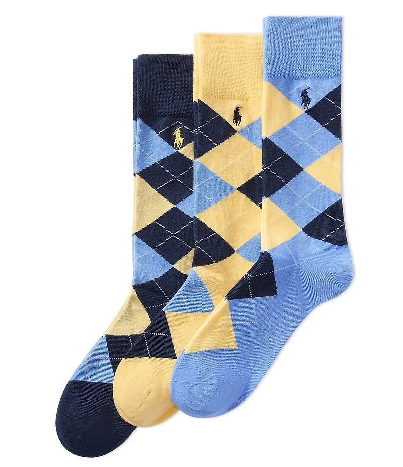 Polo Ralph Lauren Assorted Argyle Dress Socks 3-Pack