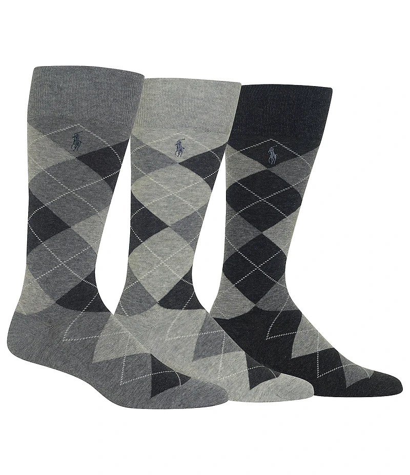 Polo Ralph Lauren Assorted Argyle Dress Socks 3-Pack