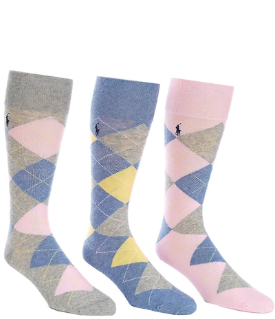 Polo Ralph Lauren Assorted Argyle Dress Socks 3-Pack