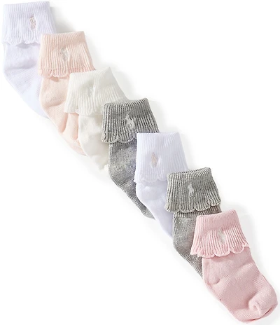 Polo Ralph Lauren Baby Girls Essential 7-Pack Socks Gift Box