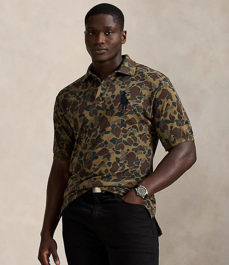 Polo Ralph Lauren Big & Tall Big Pony Camo-Print Mesh Short Sleeve Polo Shirt