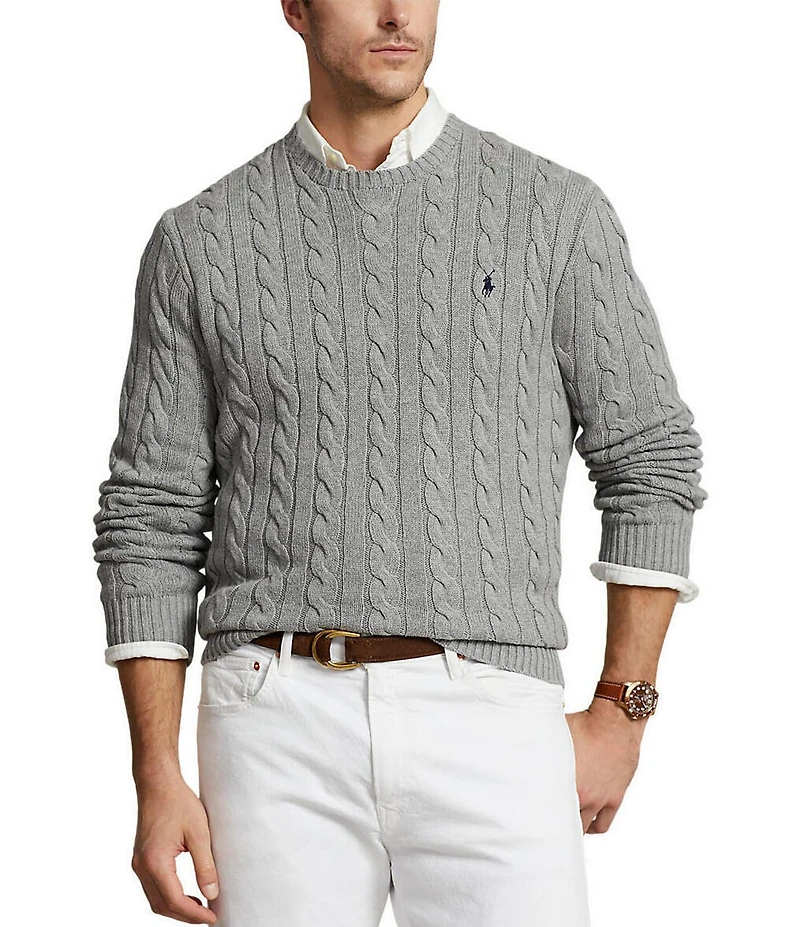 Polo Ralph Lauren Big & Tall Cable Knit Cotton Sweater