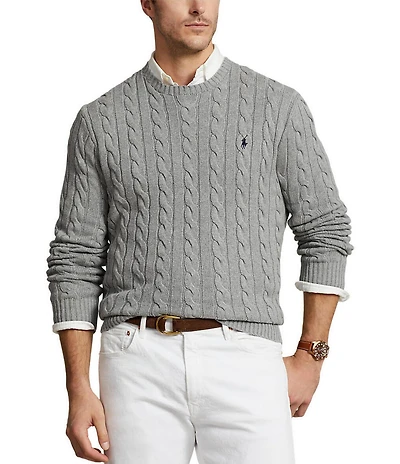 Polo Ralph Lauren Big & Tall Cable Knit Cotton Sweater
