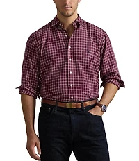 Polo Ralph Lauren Big & Tall Checked Classic Fit Performance Stretch Oxford Long Sleeve Woven Shirt