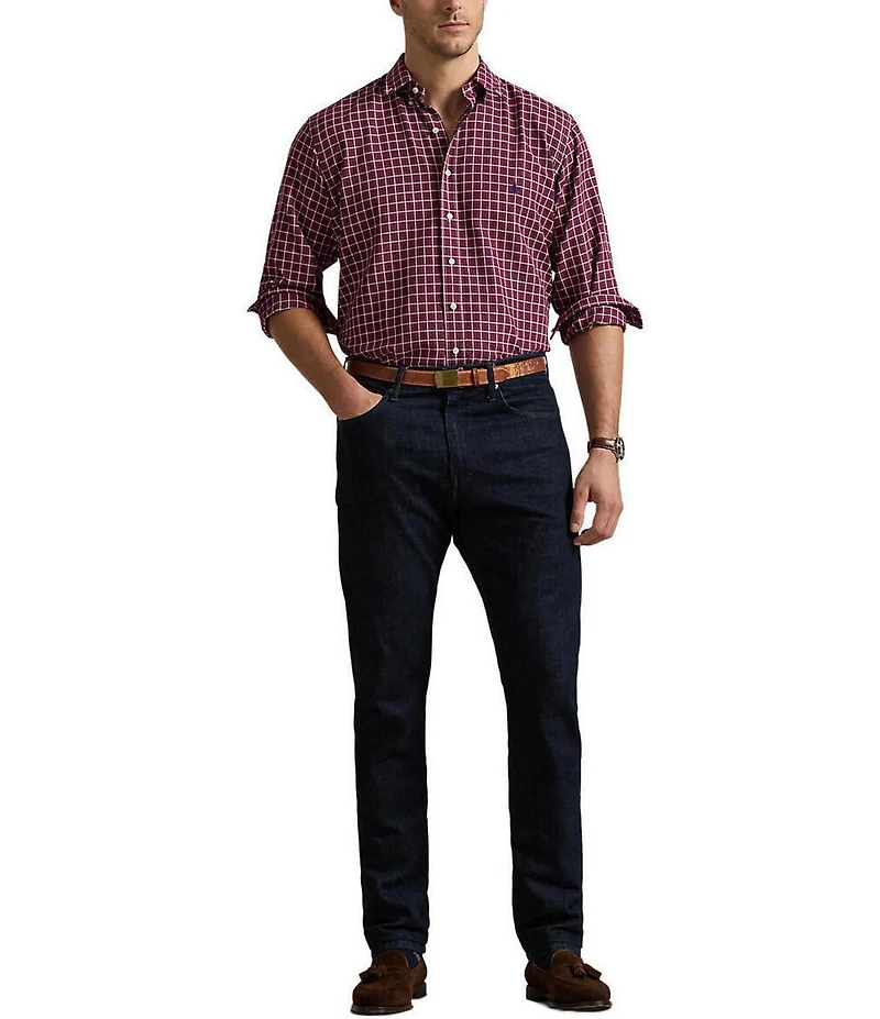 Polo Ralph Lauren Big & Tall Checked Classic Fit Performance Stretch Oxford Long Sleeve Woven Shirt