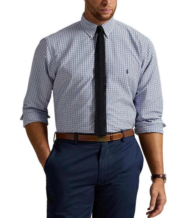 Polo Ralph Lauren Big & Tall Checked Classic Fit Performance Stretch Oxford Long Sleeve Woven Shirt
