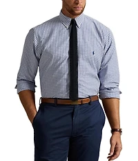 Polo Ralph Lauren Big & Tall Checked Classic Fit Performance Stretch Oxford Long Sleeve Woven Shirt