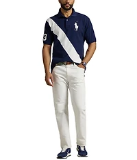 Polo Ralph Lauren Big & Tall Classic Fit Big Pony Mesh Diagonal Stripe Short Sleeve Polo Shirt