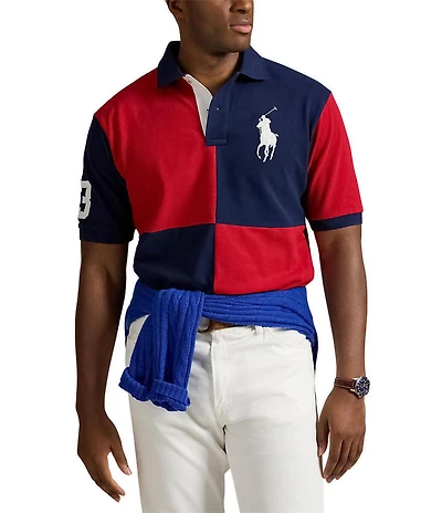 Polo Ralph Lauren Big & Tall Classic Fit Big Pony Mesh Color Block Short Sleeve Polo Shirt