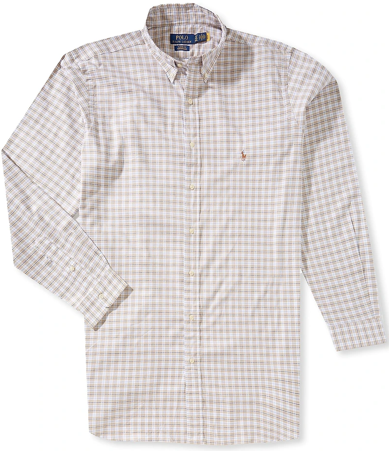 Polo Ralph Lauren Big & Tall Classic Fit Checked Performance Oxford Long Sleeve Woven Shirt