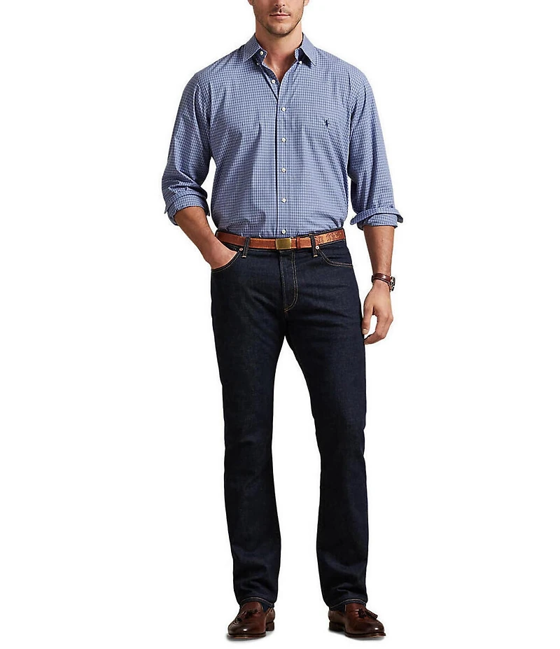 Polo Ralph Lauren Big & Tall Classic Fit Checked Stretch Poplin Long Sleeve Woven Shirt