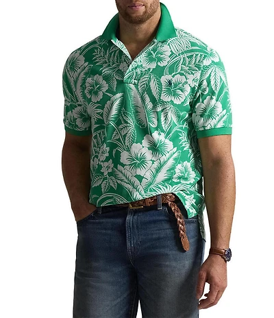Polo Ralph Lauren Big & Tall Classic Fit Floral Print Mesh Short Sleeve Polo Shirt