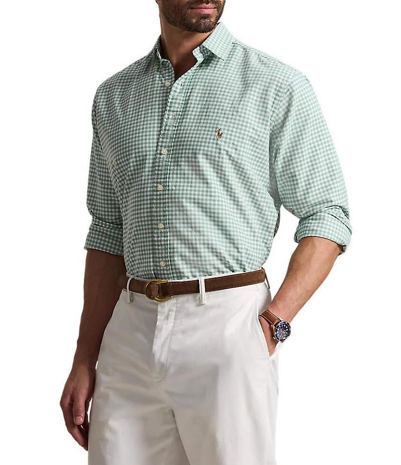 Polo Ralph Lauren Big & Tall Classic Fit Gingham Oxford Long Sleeve Woven Shirt