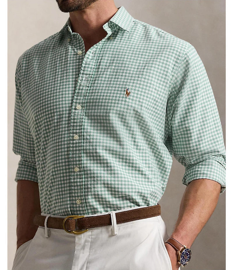 Polo Ralph Lauren Big & Tall Classic Fit Gingham Oxford Long Sleeve Woven Shirt