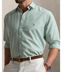 Polo Ralph Lauren Big & Tall Classic Fit Gingham Oxford Long Sleeve Woven Shirt