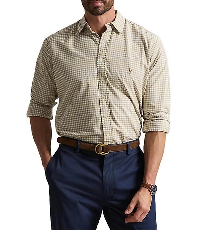 Polo Ralph Lauren Big & Tall Classic Fit Gingham Oxford Long Sleeve Woven Shirt