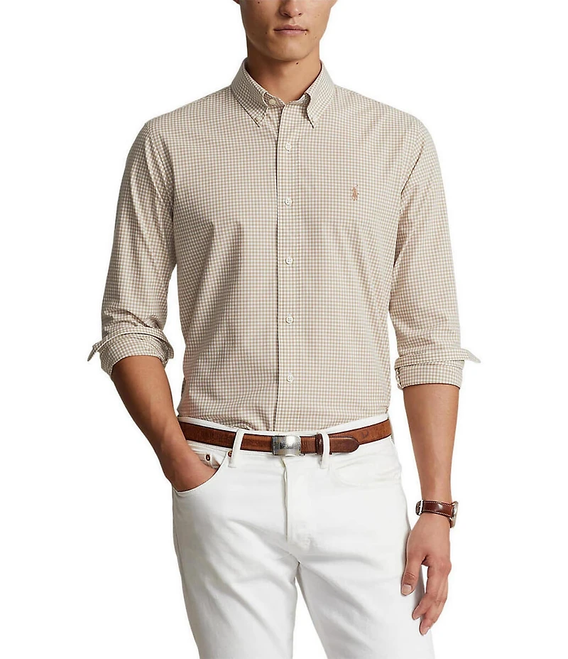 Polo Ralph Lauren Big & Tall Classic Fit Gingham Stretch Poplin Long Sleeve Woven Shirt