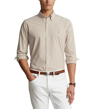 Polo Ralph Lauren Big & Tall Classic Fit Gingham Stretch Poplin Long Sleeve Woven Shirt