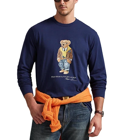 Polo Ralph Lauren Big & Tall Classic Fit Hudson Valley Polo Bear Jersey Long Sleeve T-Shirt