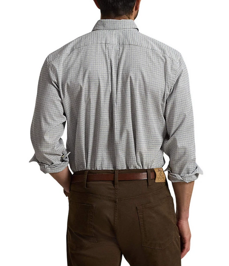 Polo Ralph Lauren Big & Tall Classic Fit Long Sleeve Small Check Performance Oxford Woven Shirt