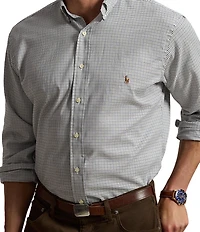 Polo Ralph Lauren Big & Tall Classic Fit Long Sleeve Small Check Performance Oxford Woven Shirt
