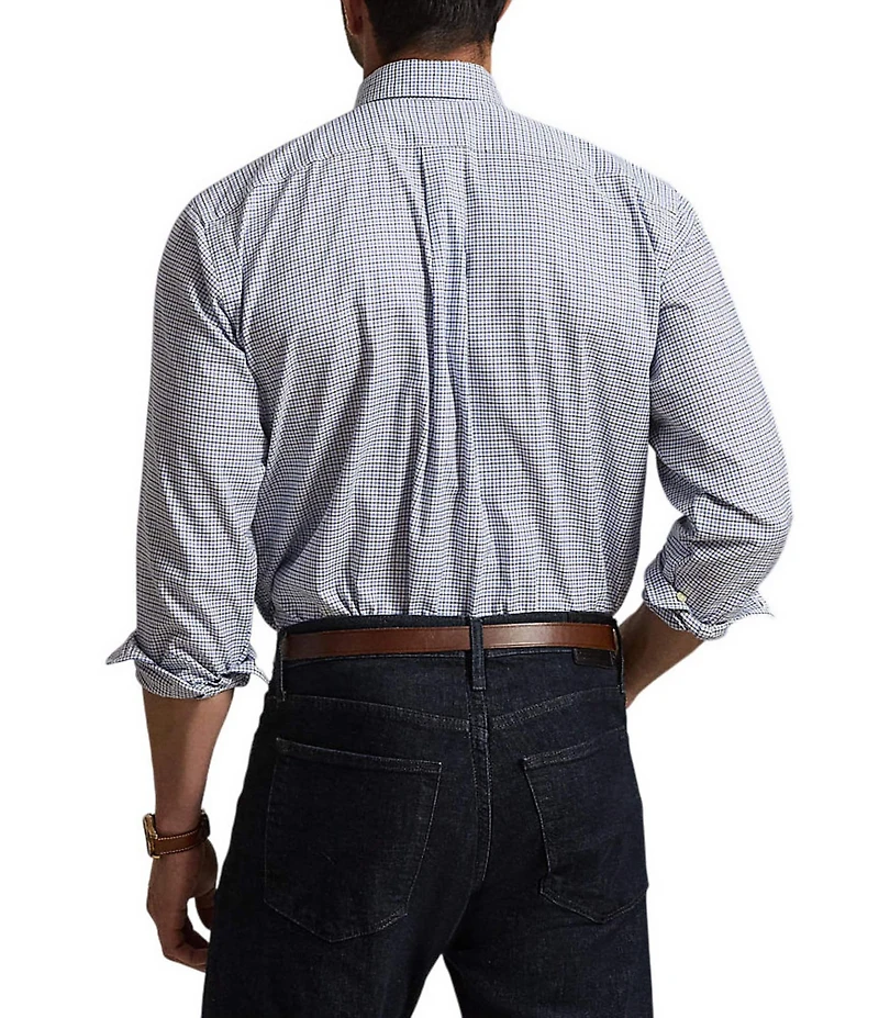 Polo Ralph Lauren Big & Tall Classic Fit Long Sleeve Small Check Performance Oxford Woven Shirt