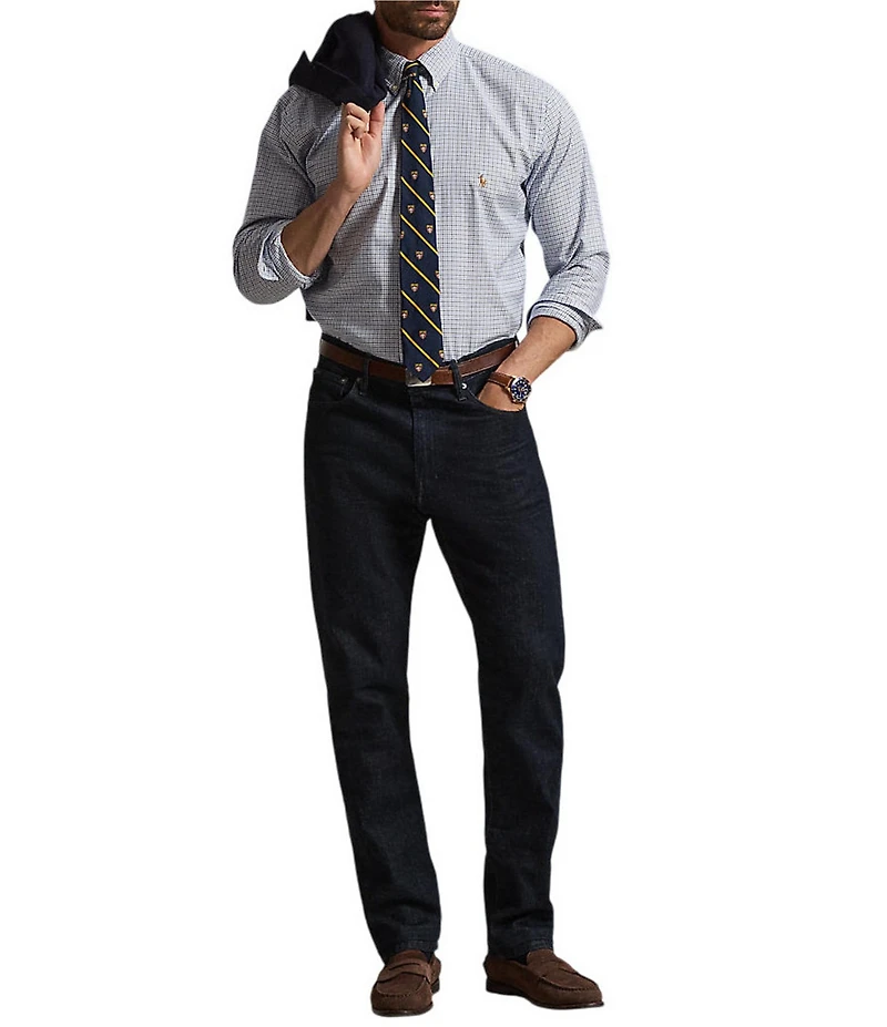 Polo Ralph Lauren Big & Tall Classic Fit Long Sleeve Small Check Performance Oxford Woven Shirt