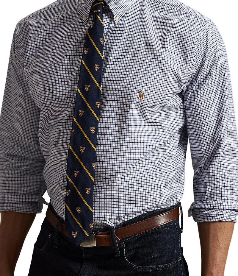 Polo Ralph Lauren Big & Tall Classic Fit Long Sleeve Small Check Performance Oxford Woven Shirt
